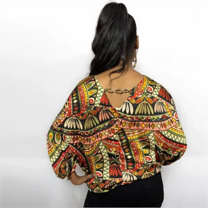 multi colour top with tribal prints top with tribal prints