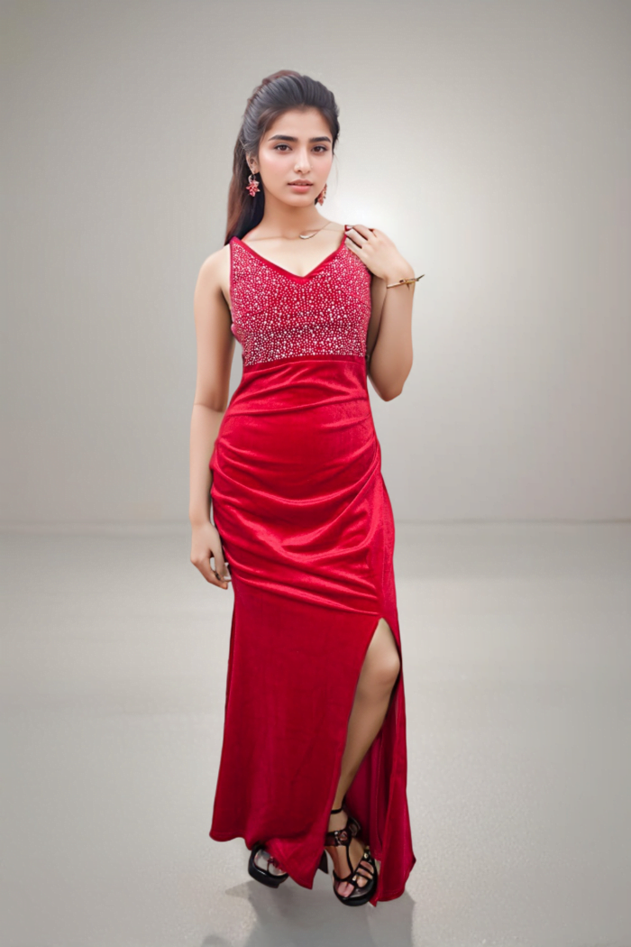 Scarlet sparkle velvet rhinestone dress velvet rhinestone dress