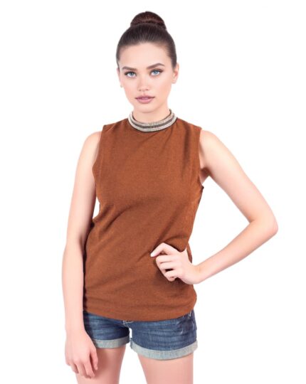 high neck knitted top