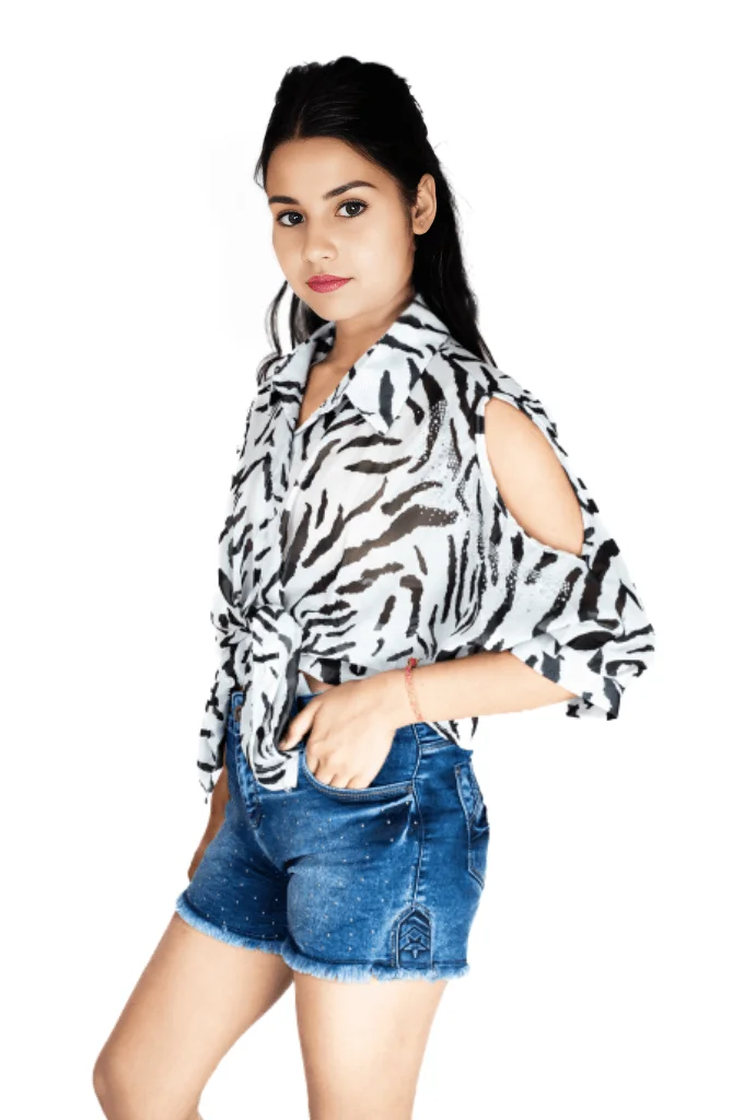 zebra print shirt for summer with rhinestone zebra print shirt