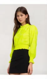 Sunshine Bloom Textured Yellow Smocked Top - Image 4