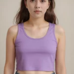 Lilac Ease Ribbed Sleeveless Crop Tank