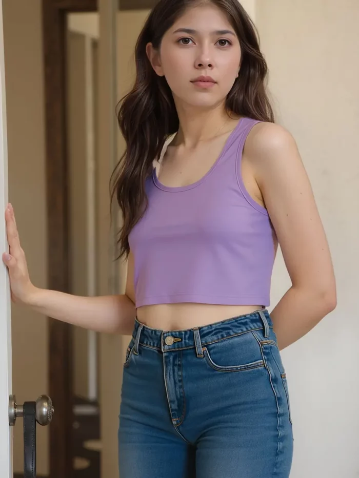 Lilac Ease Ribbed Sleeveless Crop Tank - Image 3