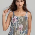 Pleated Layered Printed Camisole Top