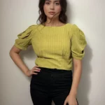 Striped Puff-Sleeve Top