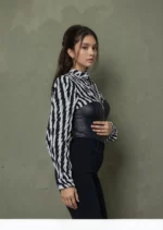 Monochrome Powerplay Faux Leather Corset Shirt - Image 4