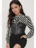 Monochrome Powerplay Faux Leather Corset Shirt - Image 5