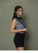 Wild Edge Leopard Tie-Front Crop Top - Image 5