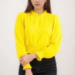 Sunshine Bloom Textured Yellow Smocked Top