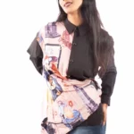 Urban Muse Asymmetric Printed Drape Shirt