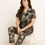 Abstract Camo Print Pajama Set