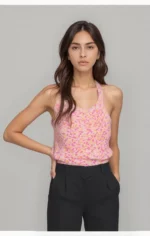 knit sleeveless pink top - Image 2