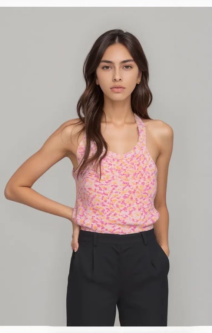 Knit Sleeveless Pink Top - Image 2