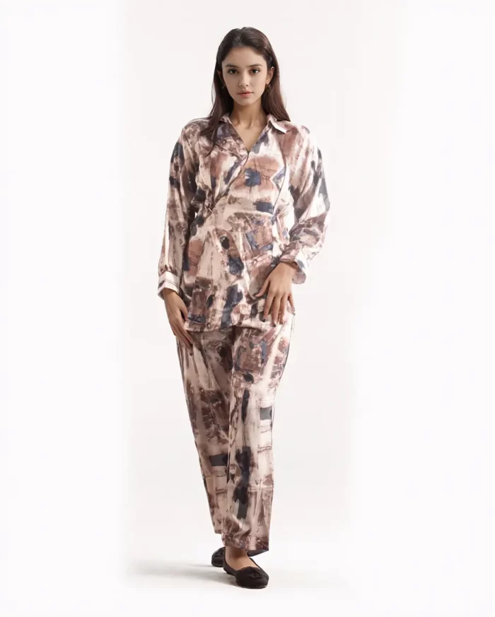 Abstract Print Wrap-Style Co Ord Set - Image 3