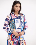 Patchwork Print Multicolour Co ord Set for women - Image 2