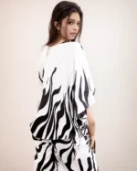 Monochrome Zebra Print Kaftan co ord set for women - Image 2