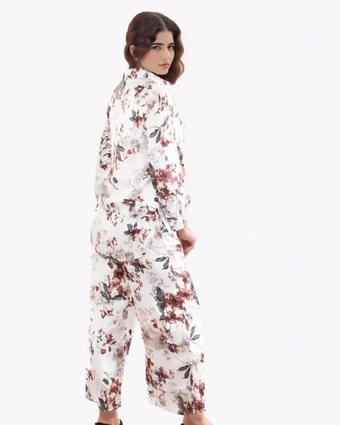 White Floral Printed Co ord Set - Image 2