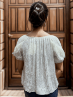 Textured White Fringe Detail Top - Image 3