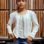 Pearl-Trimmed Lace Shrug