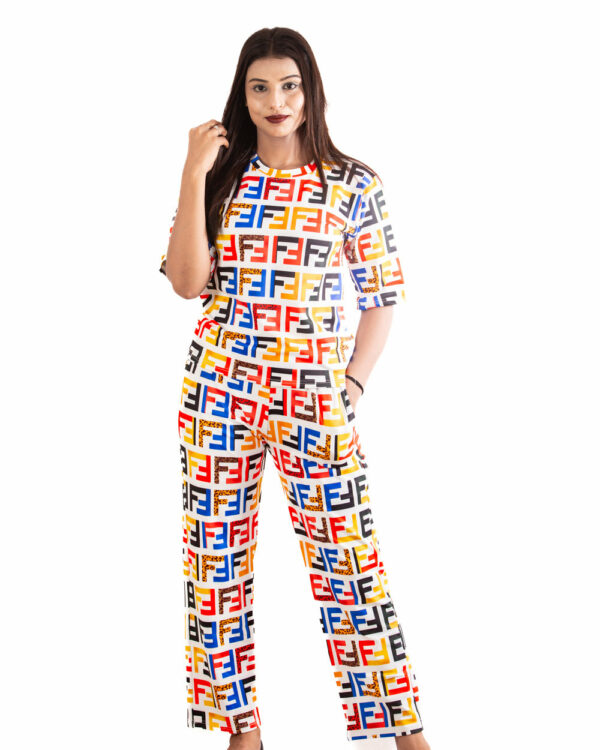 Multicolor Logo Print Co-ord Set