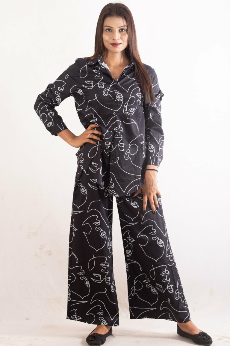 Abstract Face Line Art Co-ord Set - Image 1