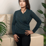 Midnight Shimmer Draped Top