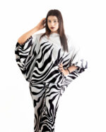 Monochrome Zebra Print Kaftan co ord set