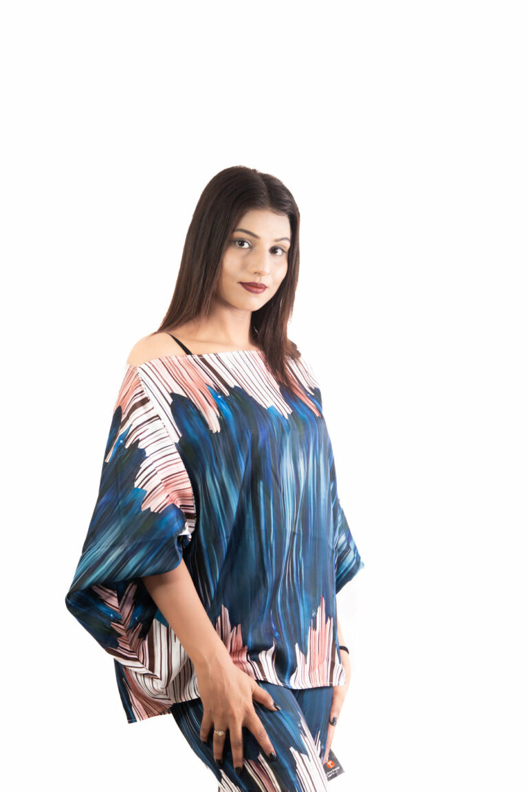 Abstract Stripe & Brushstroke Print Co-ord Set - Image 4