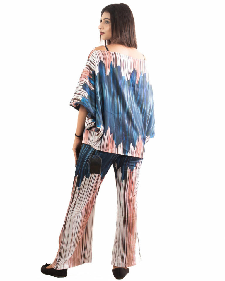 Abstract Stripe & Brushstroke Print Co-ord Set - Image 2