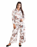 White Floral Print Co-ord Set