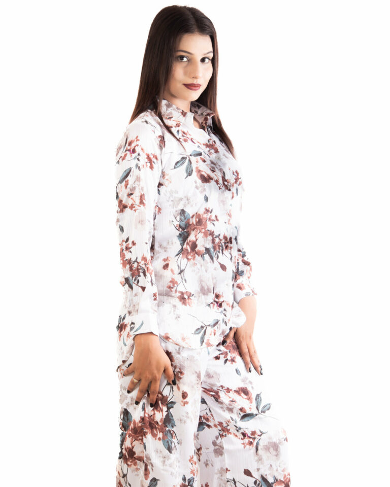 White Floral Print Co-ord Set - Image 4