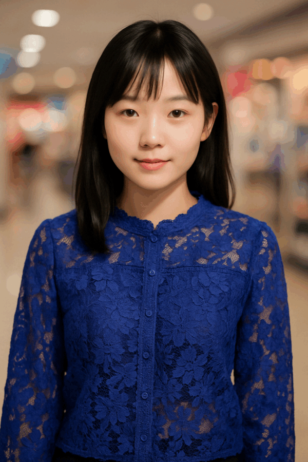 Royal Bloom Sheer Lace Button-Down Top