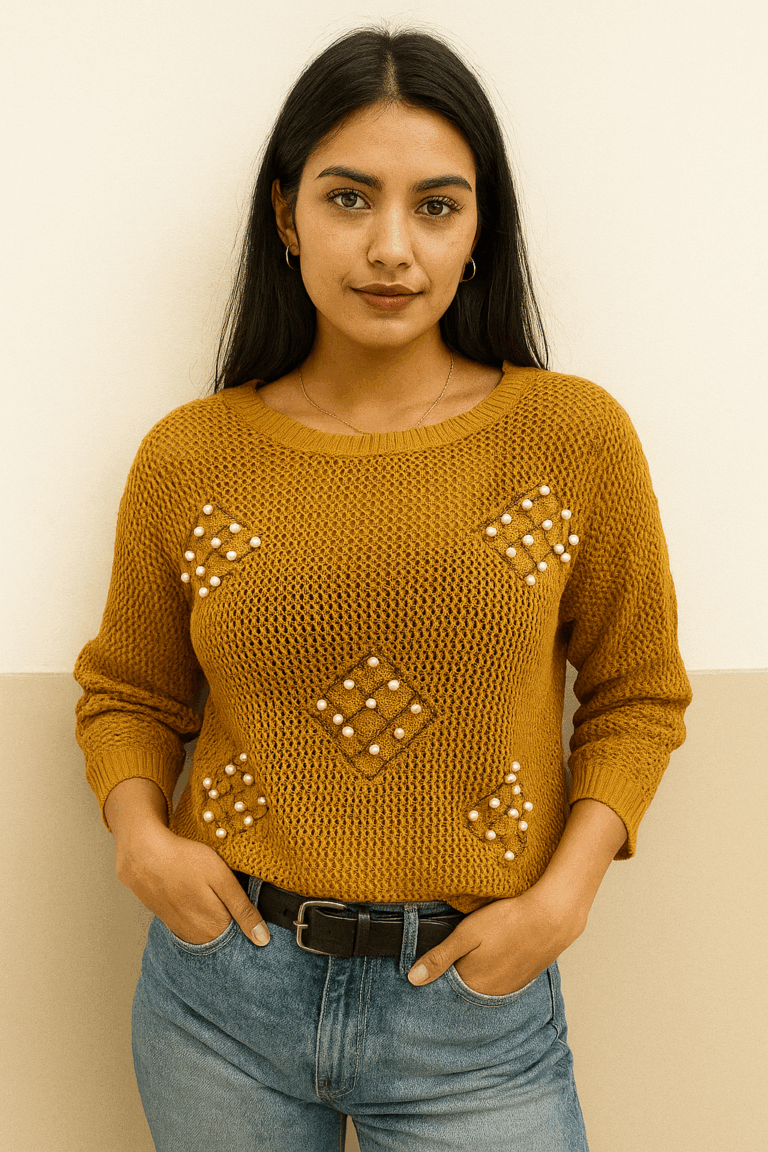 Pearl Embellished Knit top - Image 1
