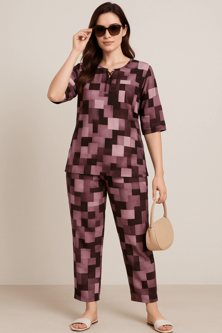 Geometric Block Print Co-ord Set - Image 1
