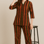 Rust & Olive Striped Co-Ord Set