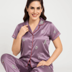 Silky Bear Print Pajama Set
