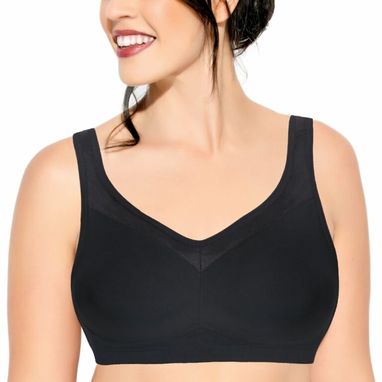 "Enamor A112 Black Full Coverage Bra - Non-Padded, Seamless, Stylish Neck Design, Full Support for Everyday Wear" - Image 1
