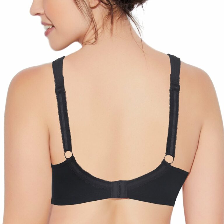 "Enamor A112 Black Full Coverage Bra - Non-Padded, Seamless, Stylish Neck Design, Full Support for Everyday Wear" - Image 2
