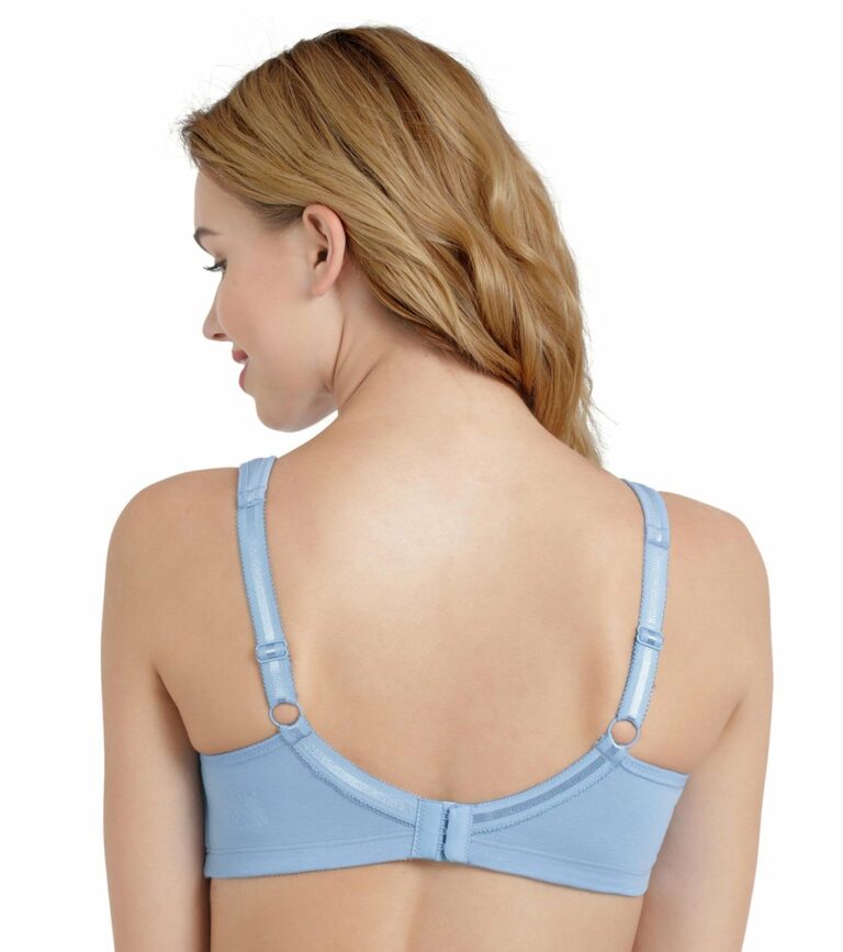 "Enamor A112 ice blue Full Coverage Bra - Non-Padded, Seamless, Stylish Neck Design, Full Support for Everyday Wear" - Image 3