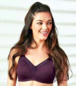 "Enamor AB75 Wine Full Coverage Bra - Non-Padded, Seamless, Stylish Neck Design, Full Support for Everyday Wear"