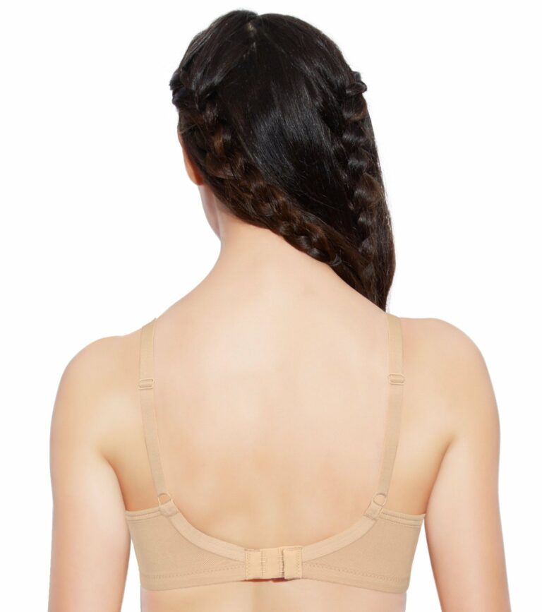 "Enamor A075 Nude Full Coverage Bra - Non-Padded, Seamless, Stylish Neck Design, Full Support for Everyday Wear" - Image 3