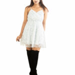 White Floral Lace Fit & Flare Mini Dress