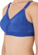"Floret Crossfit Blue Full Coverage Bra - Non-Padded, Seamless, Full Support for Everyday Wear" - Image 4