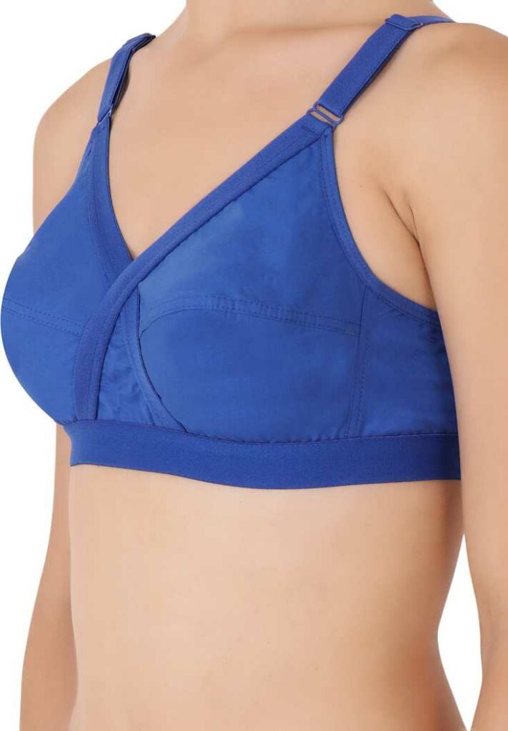 "Floret Crossfit Blue Full Coverage Bra - Non-Padded, Seamless, Full Support for Everyday Wear" - Image 4