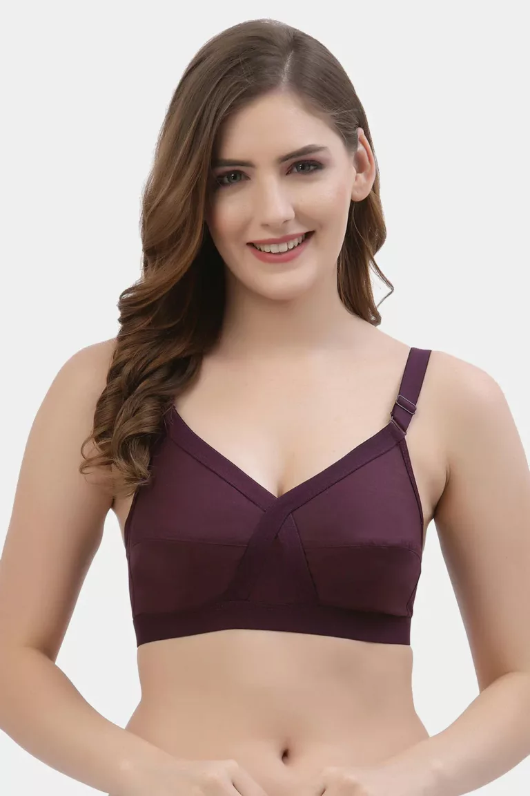 "Floret Crossfit Wine Full Coverage Bra - Non-Padded, Seamless, Full Support for Everyday Wear" - Image 1
