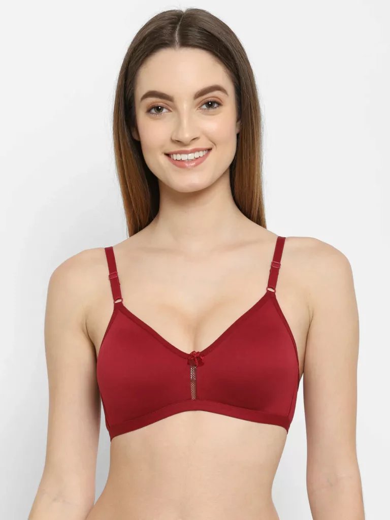Floret Katrina Red Bra - Non-Padded, Medium Coverage, Seamless, Stylish Design for Everyday Wear" - Image 1