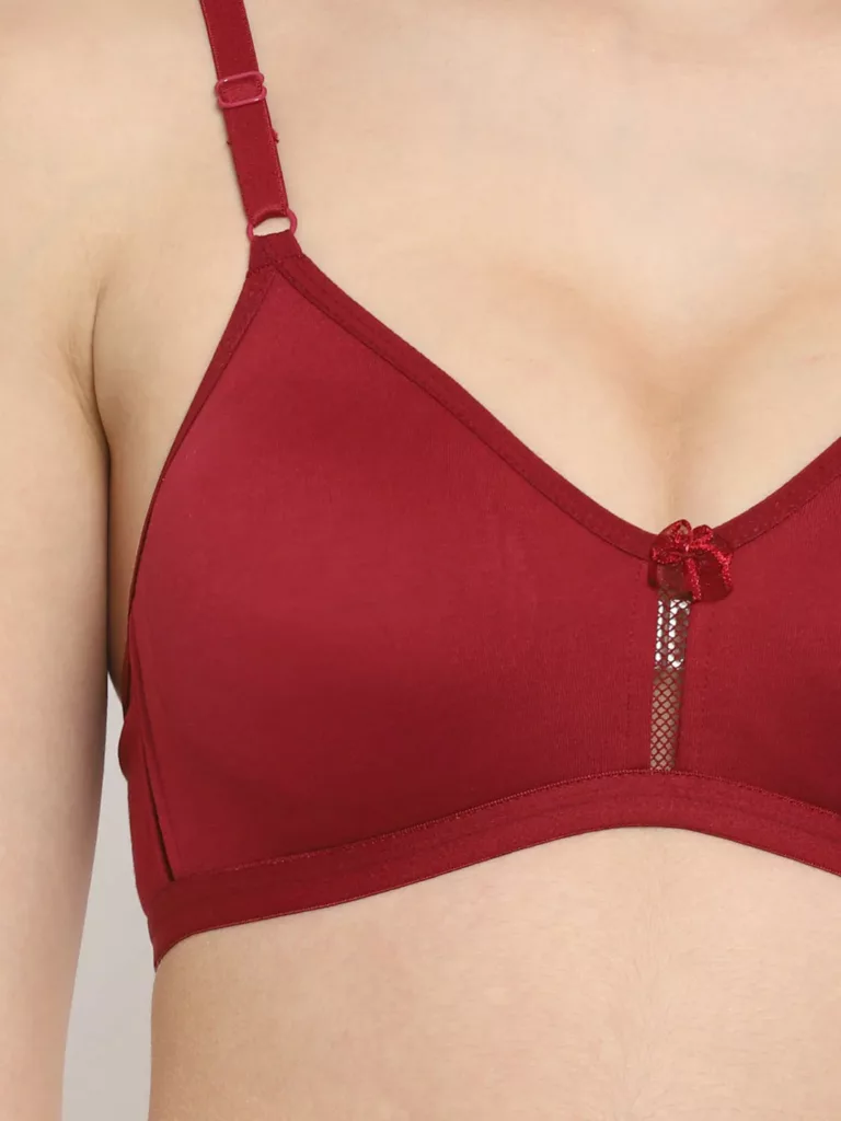 Floret Katrina Red Bra - Non-Padded, Medium Coverage, Seamless, Stylish Design for Everyday Wear" - Image 5