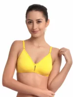 "Floret Katrina yellow Bra - Non-Padded, Medium Coverage, Seamless, Stylish Design for Everyday Wear"