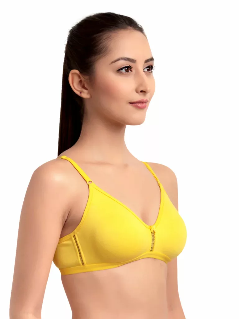 "Floret Katrina yellow Bra - Non-Padded, Medium Coverage, Seamless, Stylish Design for Everyday Wear" - Image 3