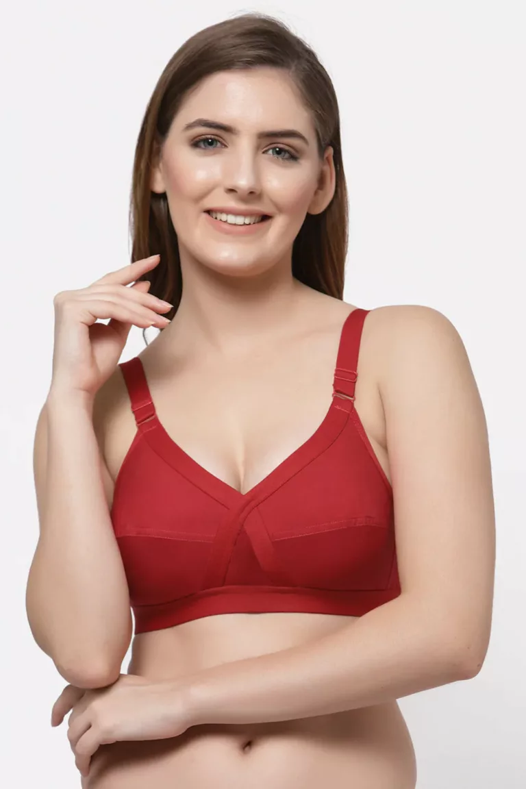 Floret Crossfit Red Full Coverage Bra - Non-Padded, Seamless, Full Support for Everyday Wear" - Image 1